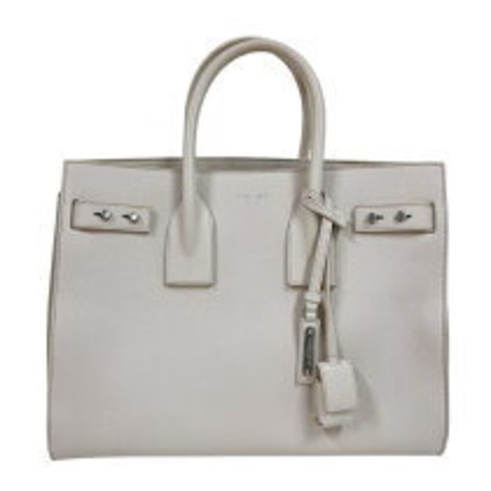 Saint Laurent Sac de Jour White Calfskin Tote Bag